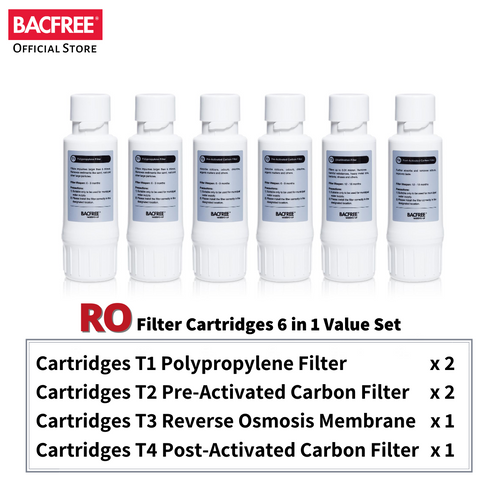 BACFREE 6-in-1 Value Set Filter Cartridges for Watero Reverse Osmosis