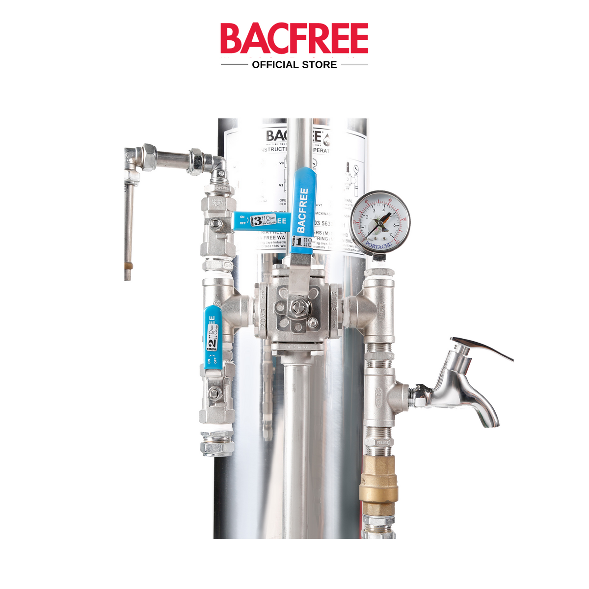 BACFREE ER19S Stainless Steel 304 Polished Finishing Outdoor Water Filters
