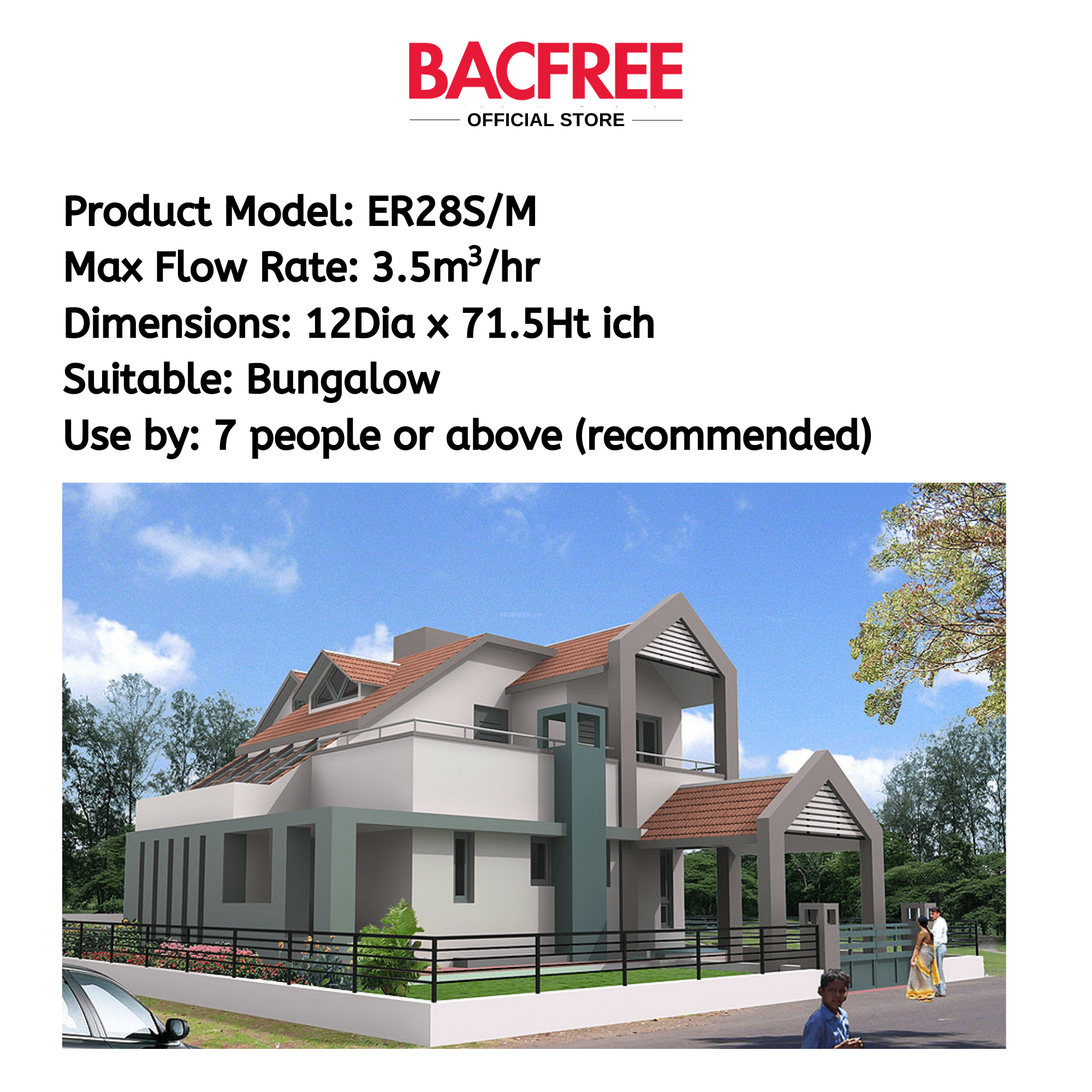 BACFREE ER28S Stainless Steel 304 Polished Finishing Outdoor Water Filters
