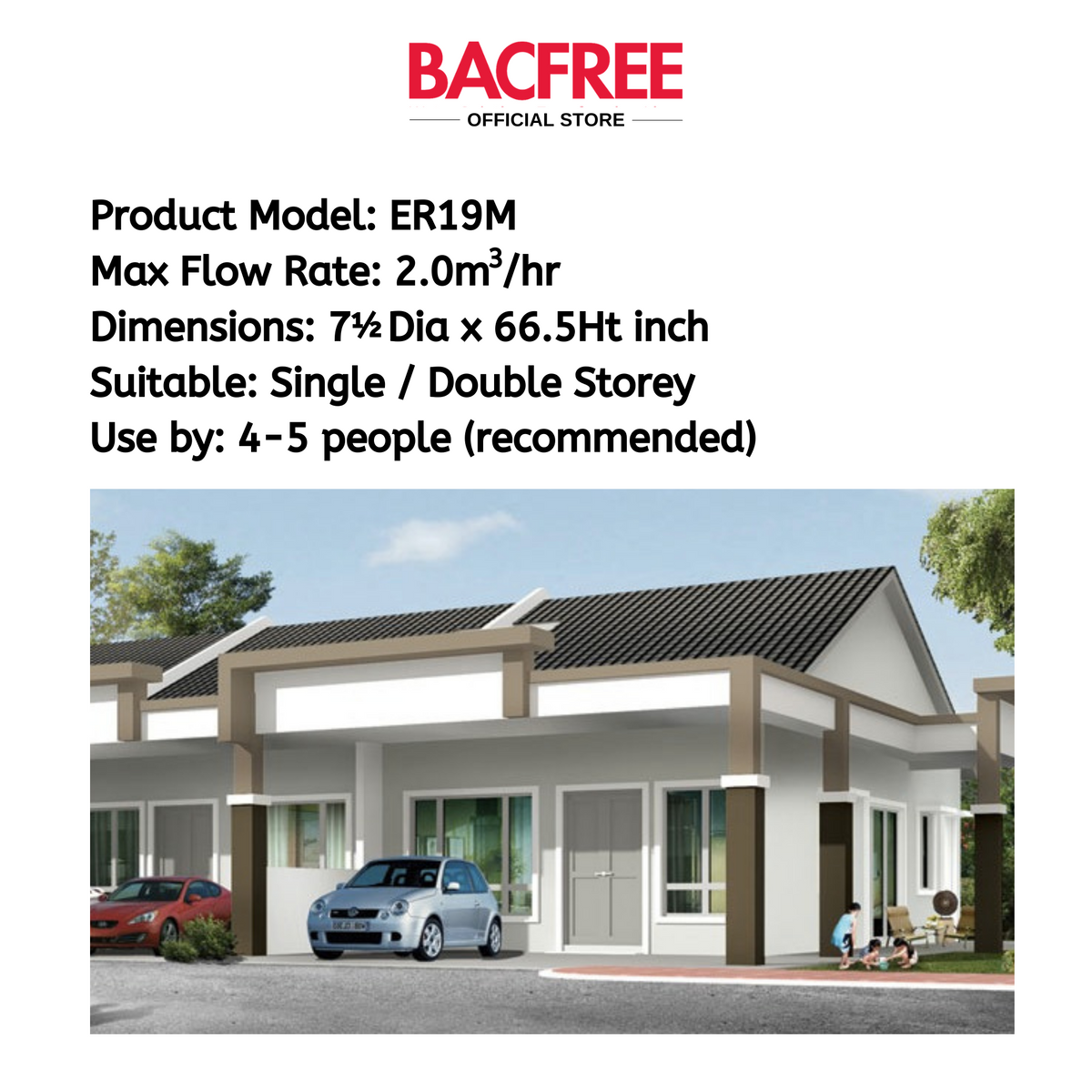 BACFREE ER19M Stainless Steel 304 Matte Finishing Outdoor Water Filters